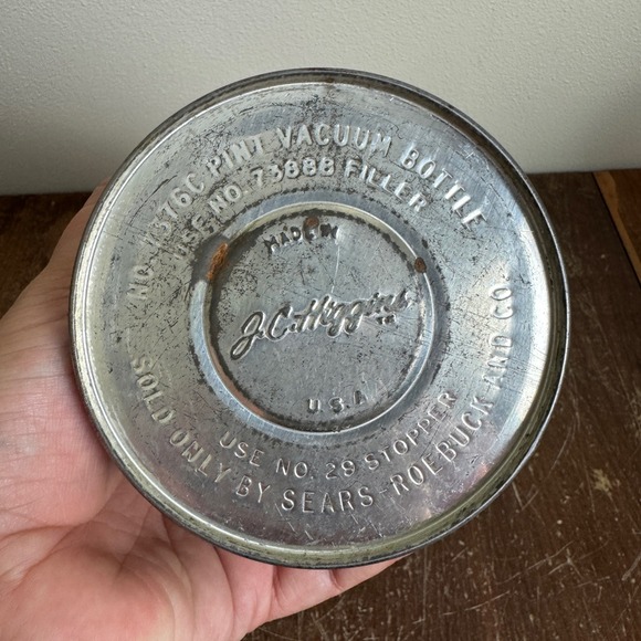 JC Higgins Sears Vacuum Bottle Thermos Vintage Hot Cold Container‎ 1 Pint - Picture 9 of 9